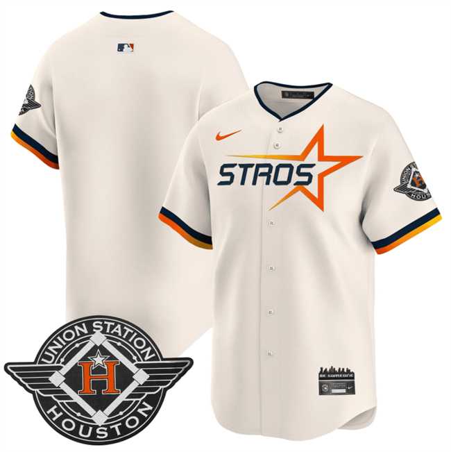 Mens Houston Astros Blank Cream 2025 City Connect Limited Stitched Jersey Dzhi->houston astros->MLB Jersey